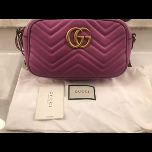 AUTHENTIC Gucci Mini Purple Leather Cross Body Bag
